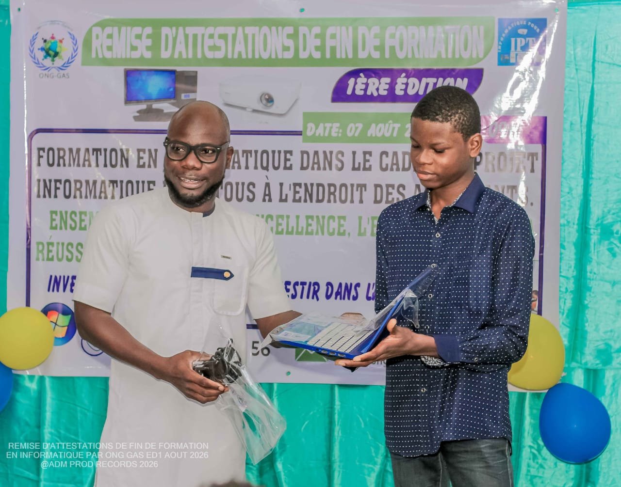 Projet Informatique Pour Tous — Cérémonie de remise des attestations aux lauréats de la 1ʳᵉ édition